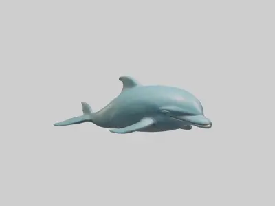 Sleeping Dolphin Model Low-poly 3D model