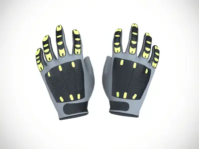 Impact gloves Low-poly 3D model