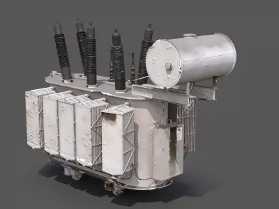 Old Large Electrical Transformer 3D model