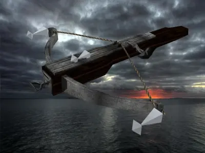 medieval crossbow rigged animated 3D model