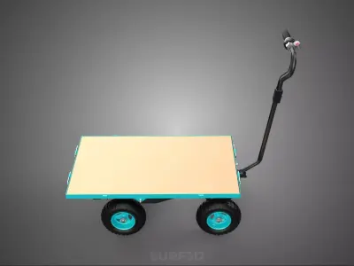 ELECTRIC FLATBED PLATFORM TROLLEY UTILITY CART WAGON TRUCK DOLLY 3D model