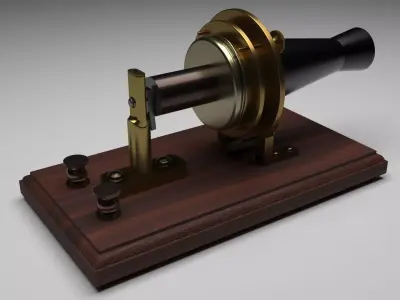 Alexander Graham Bell First Phone 3D model