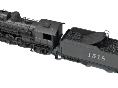 Steam Locomotive Old Train 3D model