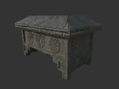 Old Stone Chest Low-poly 3D model