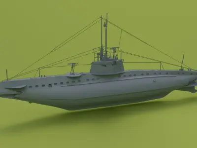 SM UB 16 U-boat Low-poly 3D model