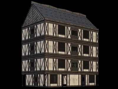 Medieval Houses 45- 4K Textures Game Ready Low-poly 3D model