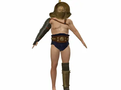 Roman Gladiator Low-poly 3D model