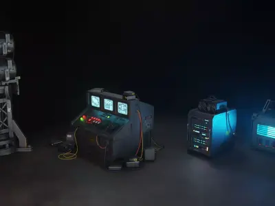 Industrial Research Lab PACK Low-poly 3D model