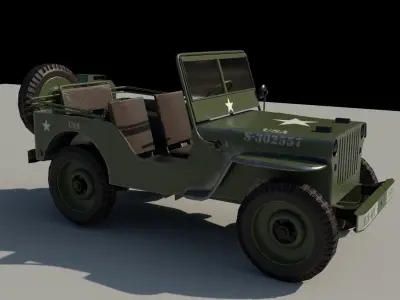 Old US Army Jeep  Free low-poly 3D model