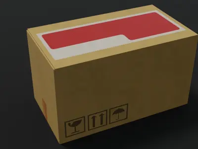 Cardboard box animation 3D model