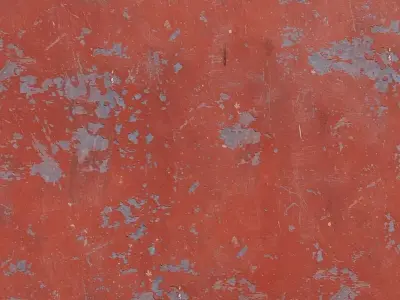 Damaged Red Painted Metal Texture