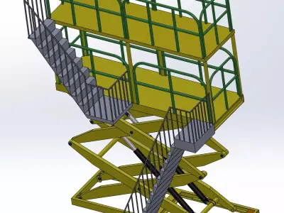 Hydraulic lifting platform 3D model