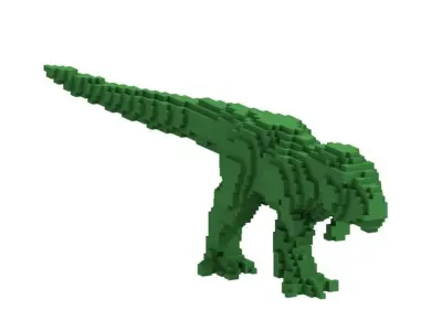 Voxel T-rex dinosaur 3D model