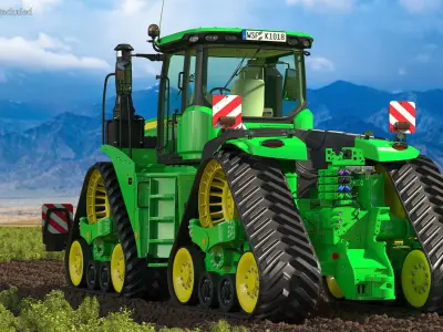 John Deere Four Track 9RX Series Tractor Clean 3D model
