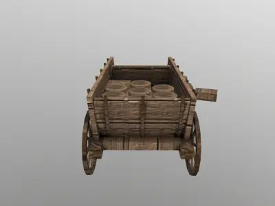  Medieval Cart  Low-poly 3D model