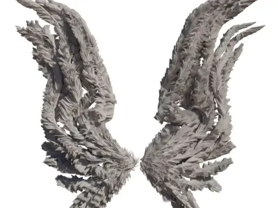 Realistic Angel Wings Rigged and animated Free low-poly 3D model