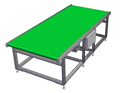 Belt conveyor with automatic belt brush cleaning 3D model