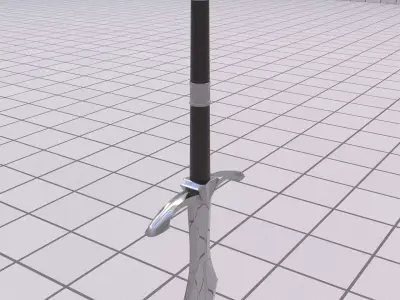 A steel sword Low-poly 3D model