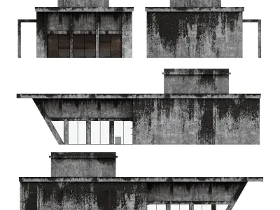 Modern Concrete building 3D model