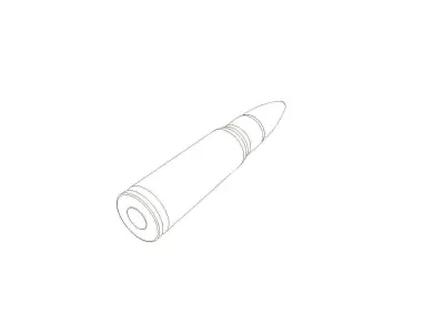 Kalashnikov bullet 3D model