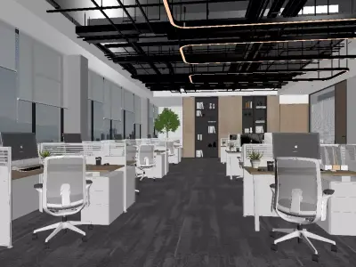 Modern office space 3D model buy