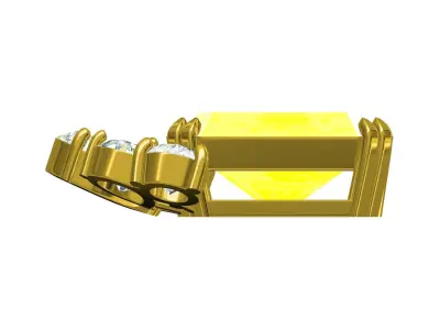 Antique Two Different Yellow Diamond Stud Earring 3D print model