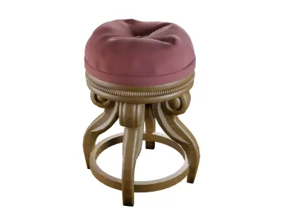 Antique Dark Wooden Chair Low-poly 3D model