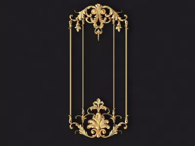 dekor gold ornate frame 3D model