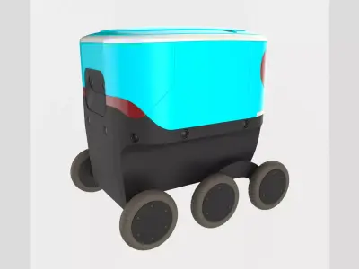 Amazon Delivery Scout Robot Low High Subdiv Low-poly 3D model