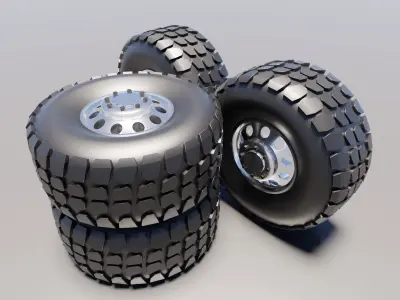 3D model of wheel from off-road truck 3D model purchase