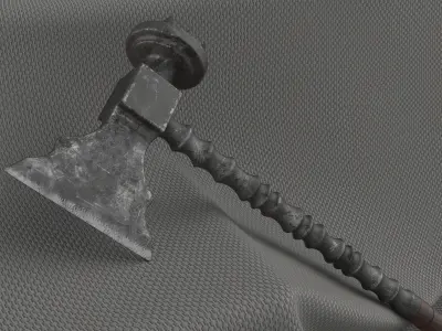 One hand battleaxe  Free 3D model