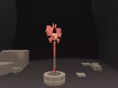 DemonAxe LowPoly sword Low-poly 3D model