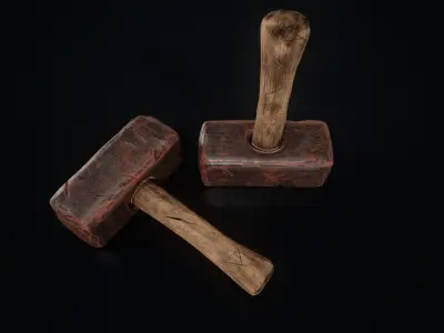 Game-Ready Blacksmith Hammer Low-poly 3D model