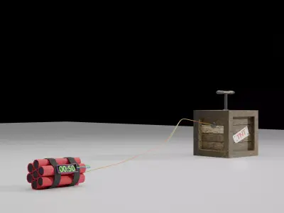 Game Ready Cartoon TNT Bomb Prop for AR VR  Low Poly  Low-poly 3D model
