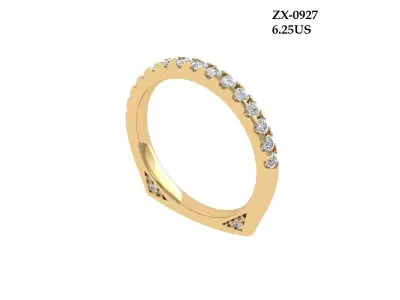 Solitaire Wedding Band 3D print model 5