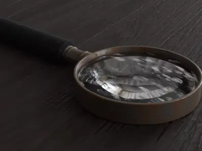 Old Magnifying Glass  Low-poly 3D model
