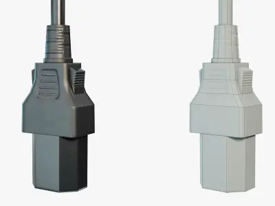 IEC C13 Female Plug Low-poly 3D model