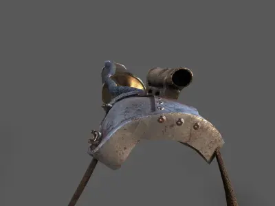  Steampunk  Shoulder pad Low-poly 3D model