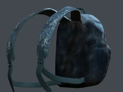 Backpack military combat Black baggage Low-poly Low-poly 3D model shop