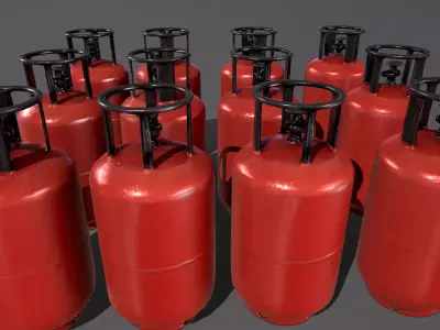 Gas Cylinders Low-poly 3D model purchase