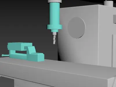 Milling Machine  Low-poly 3D model