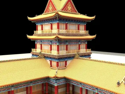 Chinese ancient building 3D model buy