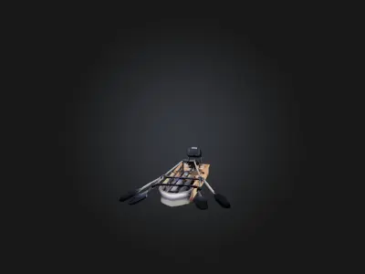 Water Rower Tank Low-poly 3D model