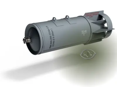 Soviet Russian Cluster aviation bomb RBK 500 255 PTAB 2 5  3D model
