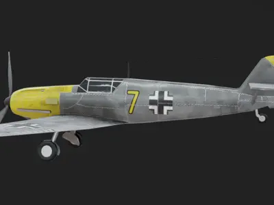 Bf-109 Airplane Low-poly 3D model