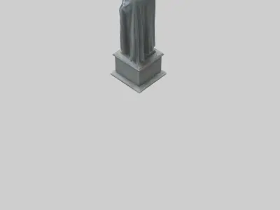 Heroic Military Commander Statue model Low-poly 3D model