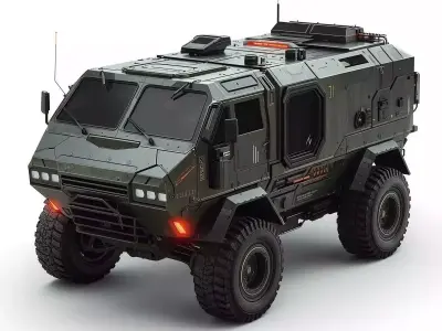Cyberpunk Industrial and Wasteland Utility Vehicles Collection 3D Model Pack