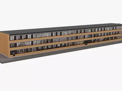 Realistic European City Block Building 33 Low-poly 3D model