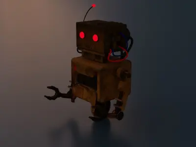 Old Rusty  Robot  Low-poly 3D model