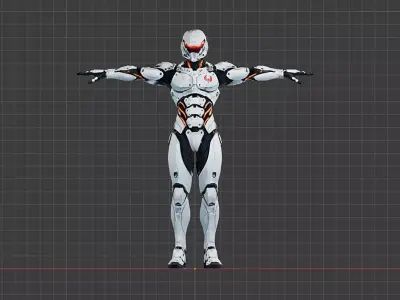 Future Soldier Game Ready lowpoly 3d model Low-poly 3D model